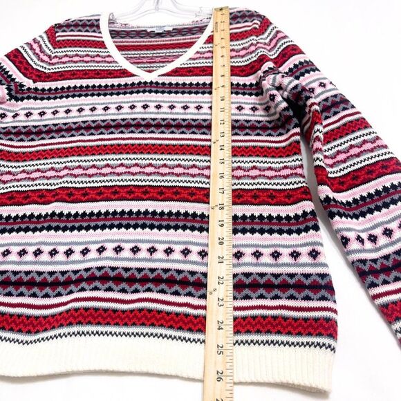 Women's  Striped Patterned V Neck| Pullover Sweater XL - Picture 10 of 13